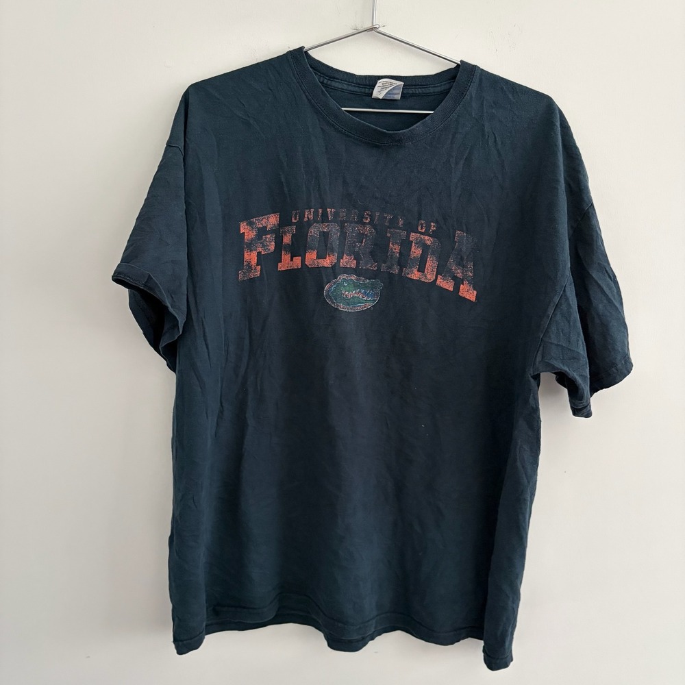 Gildan University of Florida Gators T Shirt Mens XL Navy Blue NCAA Cotton